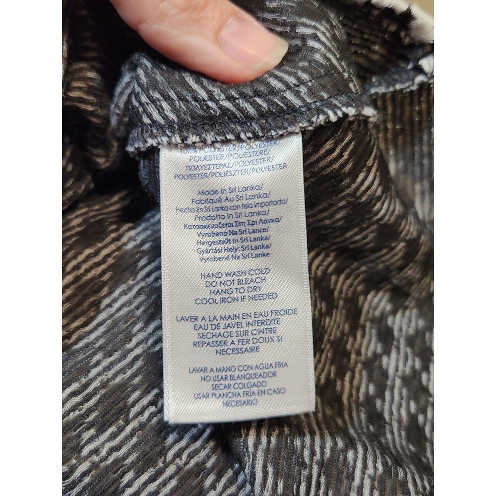 Chaps Houndstooth Herringbone Fit & Flare Dress Women's 16 Black and White EUC - Picture 4 of 9
